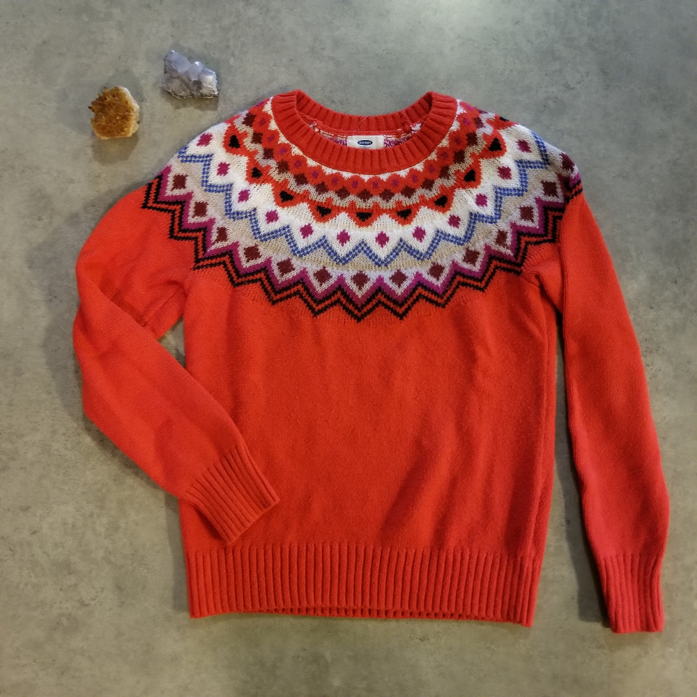 Old Navy Fair Isle Sweater, Size Medium, EUC